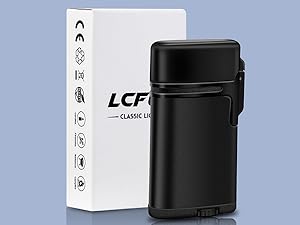 Torch Lighter 2 Pack,Dual Jet Flame Lighter,Refillable Butane Lighter,Windproof Lighter,Pocket Lighter Gifts for Men(Without Butane)(2 Pack Black)