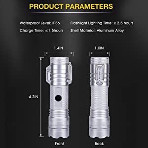 Waterproof Lighter USB Plasma Lighter Rechargeable Electric Lighter Waterproof with Flashlight Flameless Lighter Windproof Arc Lighter for Outdoor Camping Hiking (Silver)