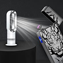 Electric Lighter USB Rechargeable Lighter Electronic Plasma Arc Lighter Flameless Windproof Lighters for Candle, Camping, Hiking, Outdoor(Black Tiger)…