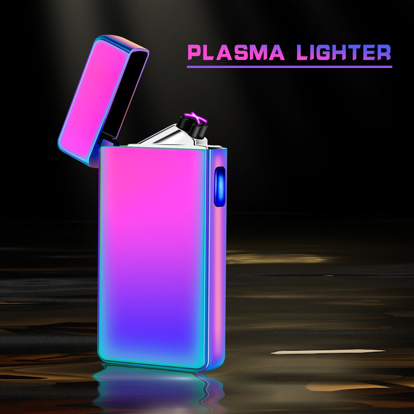 lcfun Lighter,Electric Lighter USB Rechargeable Dual Arc Plasma Lighter Electronic Windproof Lighter for Indoor&Outdoor,Camping,Fire,Candle,Indoor&Outdoor(Rainbow)