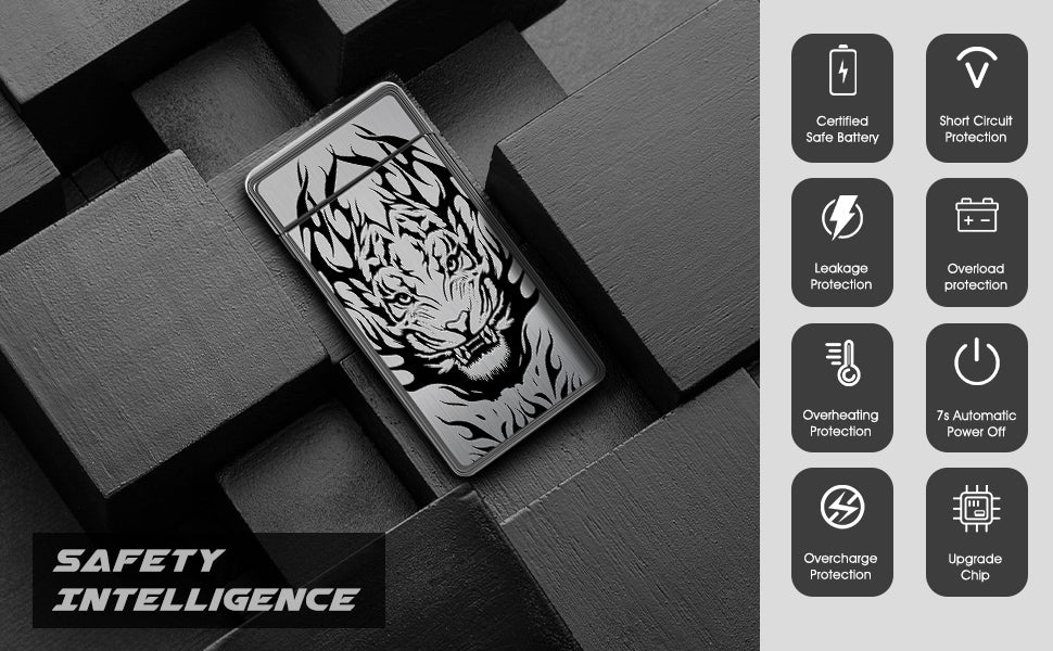 Electric Lighter USB Rechargeable Lighter Electronic Plasma Arc Lighter Flameless Windproof Lighters for Candle, Camping, Hiking, Outdoor(Black Tiger)…