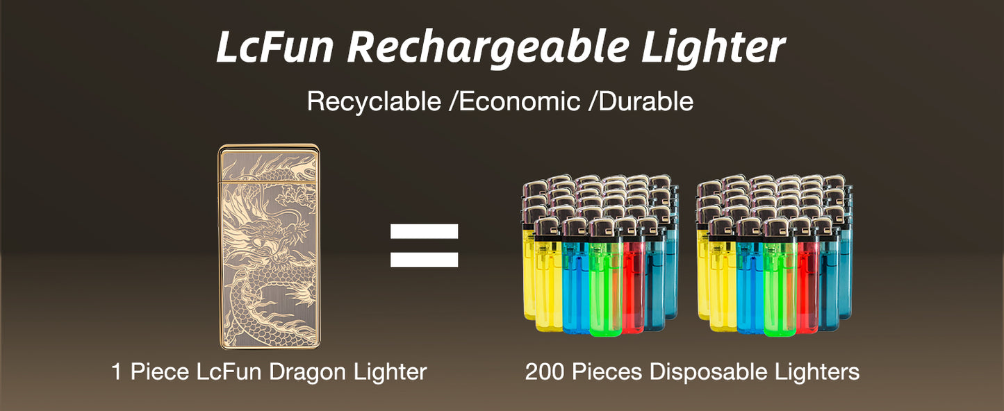 Electric Plasma Lighter with Cross X Dual Arc,USB Rechargeable Flameless Lighter with Cool Dragon Winding Pattern,Electronic Windproof Dragon Lighter(Golden Dragon)