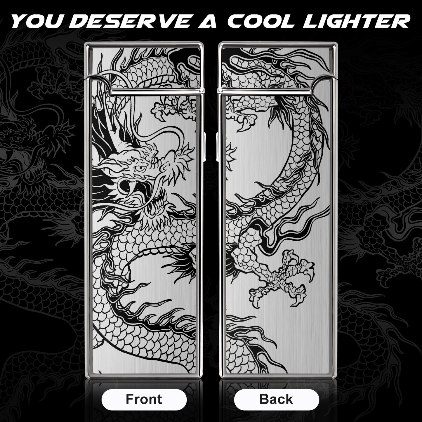 LcFun Electric Lighter USB Rechargeable Dual Arc Lighter with Battery Indicator, Windproof Cool Pocket Plasma Lighters for Camping, Small Valentines Birthday Gifts for Men Father (Gunmetal Gray)