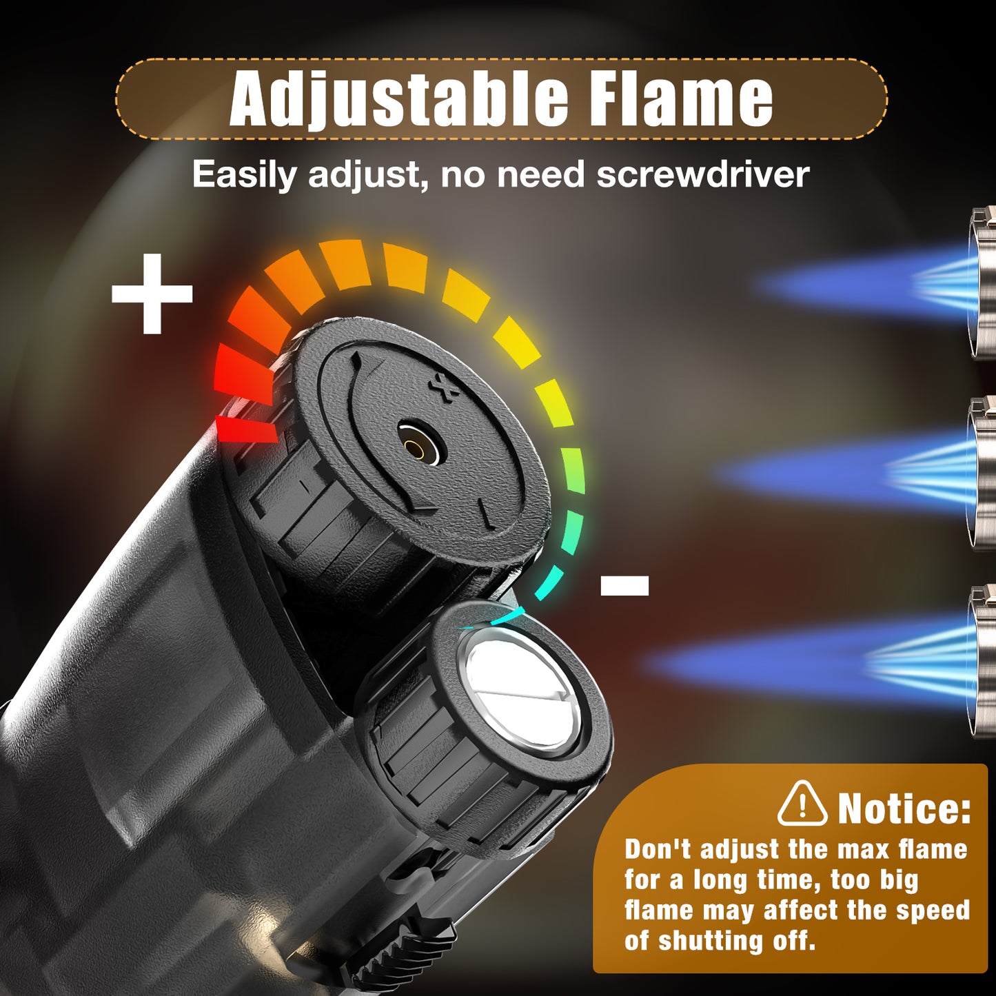 2 Pack Triple Jet Flame Lighter, Windproof and Gas Refillable, Butane Torch Lighter for BBQ, Camping, Outdoor and Candles, Gifts for Him Men