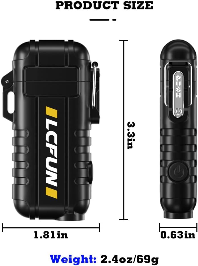 Gifts for Men,Electric Lighter Rechargeable USB with Retractable Neck,Windproof Arc Plasma Lighter with Flashlight,Electronic Waterproof Lighter for Candle,Camping,Survival, Hiking,Outdoor,BBQ(Black)