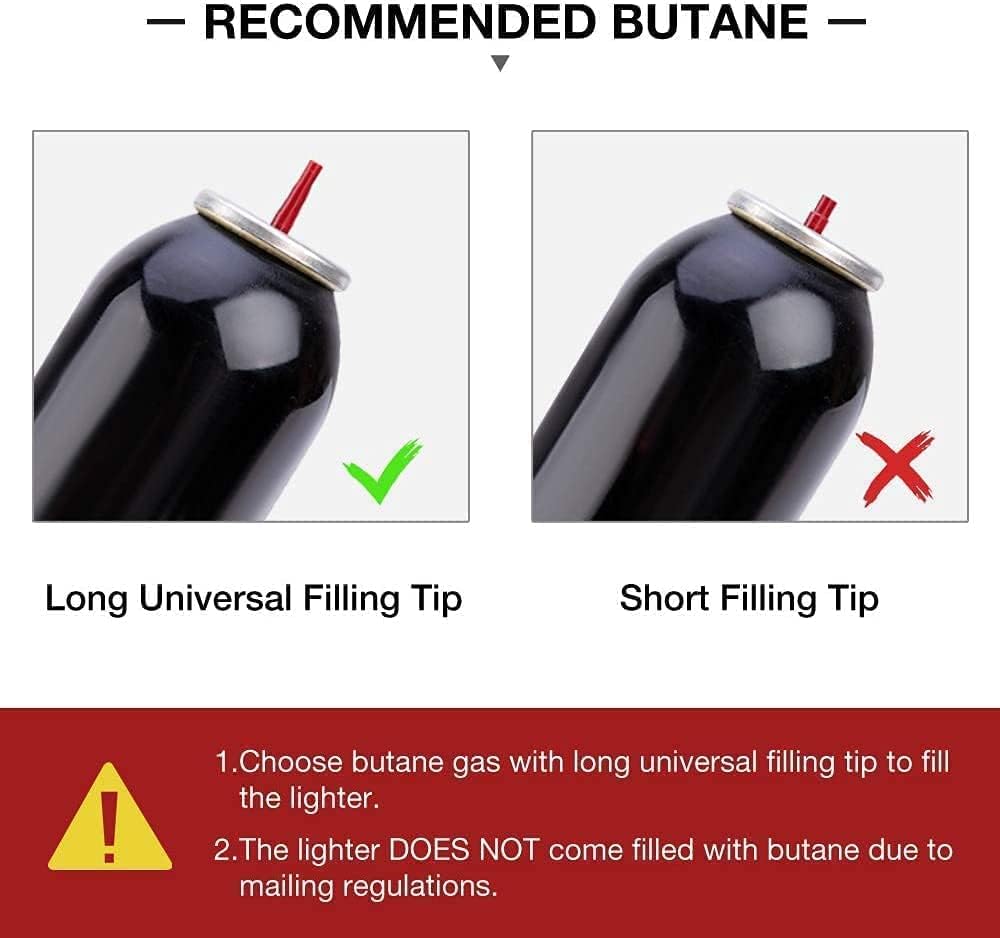 Jet Lighter 2 Pack Windproof Lighter 3 Flame Butane Torch Fire Lighter Refillable Gas Petrol Lighter Christmas Gifts-Butane Not Included(Black&Silver)