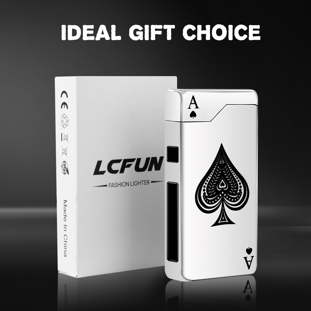 Electric Lighter - Rechargeable USB, Dual Arc Plasma, Windproof Flameless, Pocket Metal Lighter with LED Battery Indication for Candles, Camping (Silver Ace)