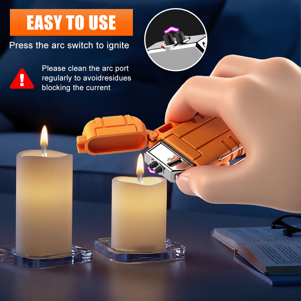 LcFun Electric Lighter USB C Rechargeable Plasma Lighter Windproof Flameless Arc Lighters, Waterproof Matches for Camping Hiking Hunting, Survival Tactical Gear Gifts for Men Fathers Husband