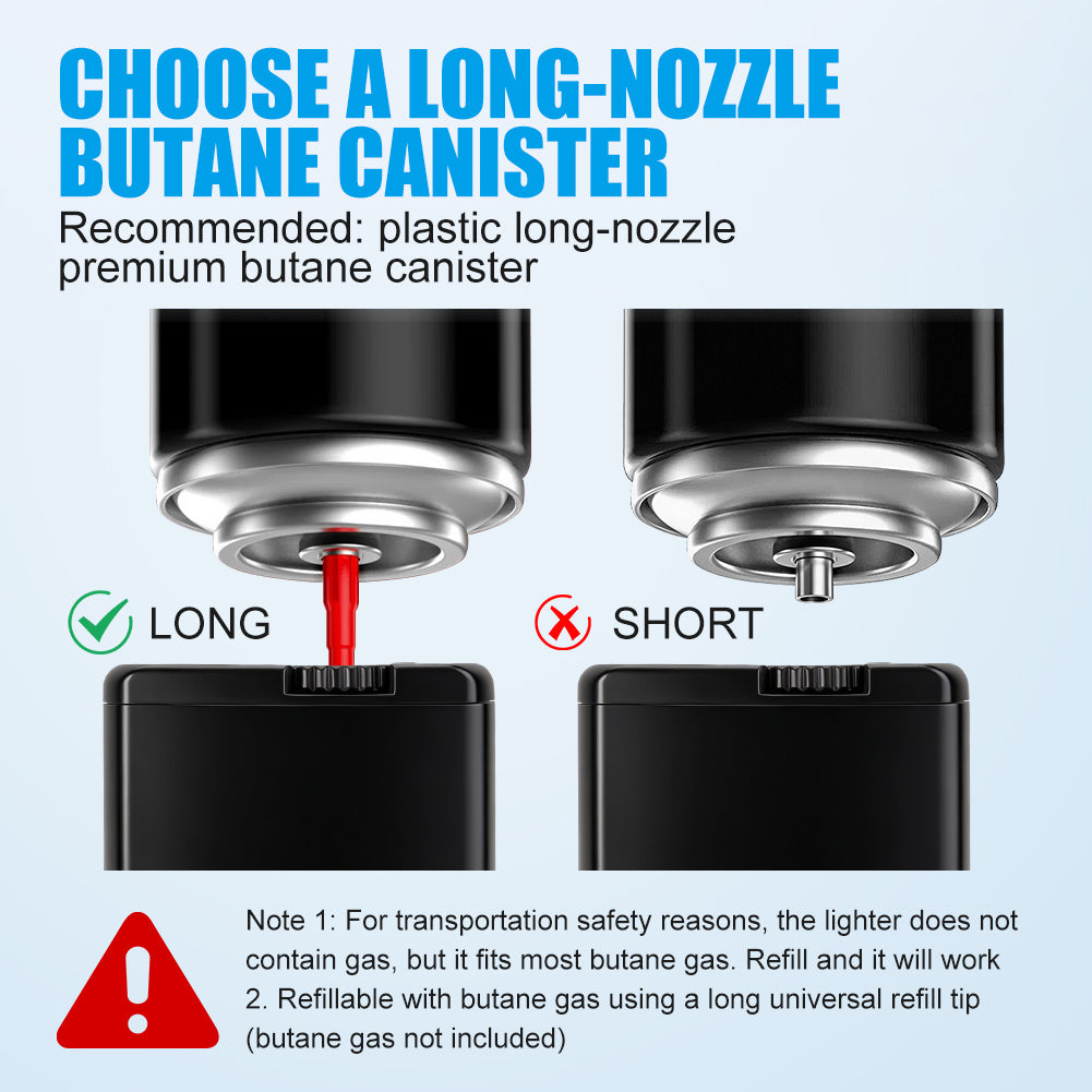 2 Pack Torch Lighters Refillable Butane Lighter, Windproof Adjustable Dual Flame Cigar Torch Lighters (Butane NOT Included)