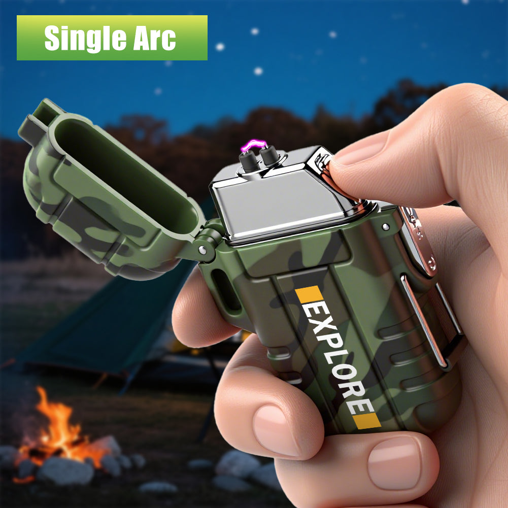 LcFun Electric Lighter USB C Rechargeable Plasma Lighter Windproof Flameless Arc Lighters, Waterproof Matches for Camping Hiking Hunting, Survival Tactical Gear Gifts for Men Fathers Husband