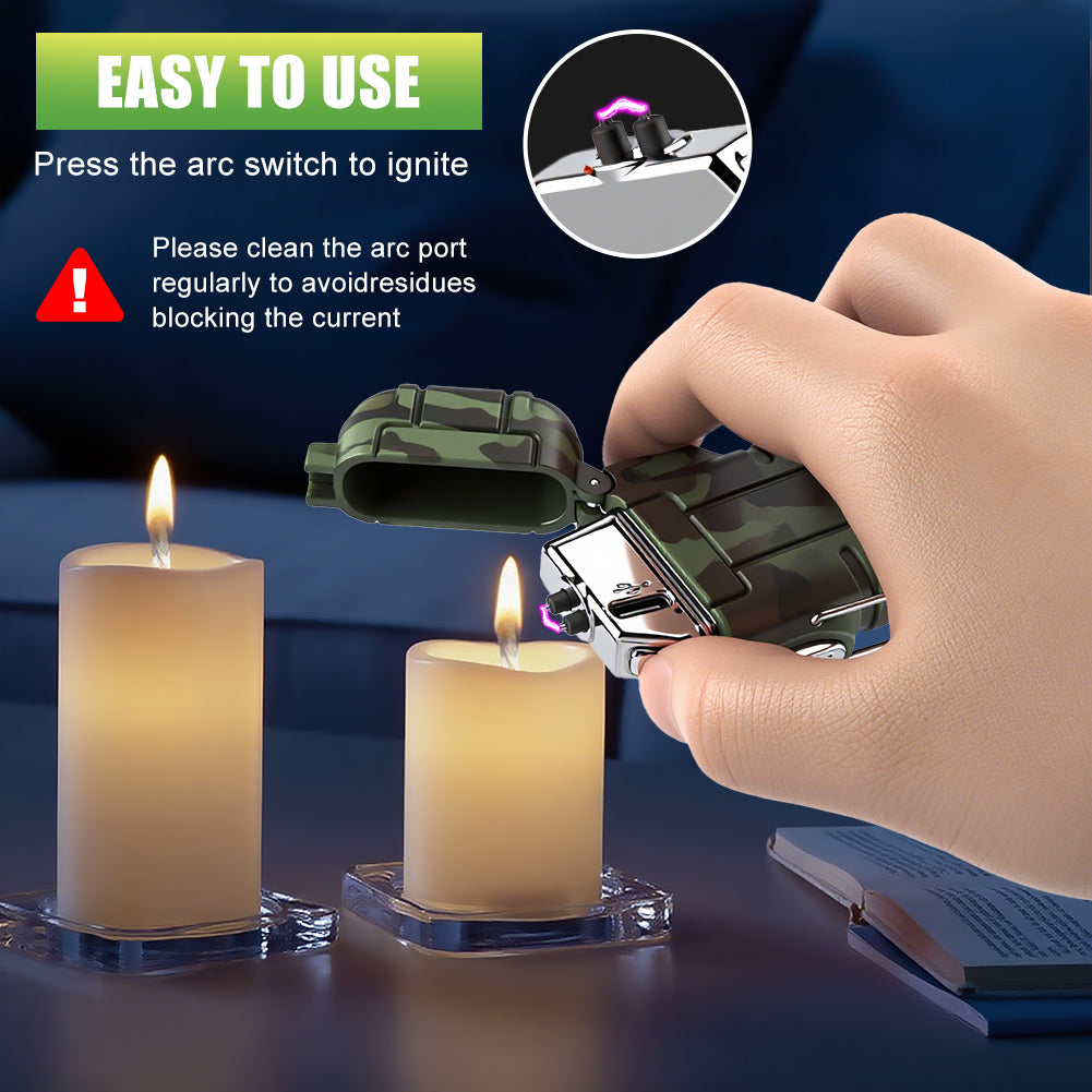 LcFun Electric Lighter USB C Rechargeable Plasma Lighter Windproof Flameless Arc Lighters, Waterproof Matches for Camping Hiking Hunting, Survival Tactical Gear Gifts for Men Fathers Husband
