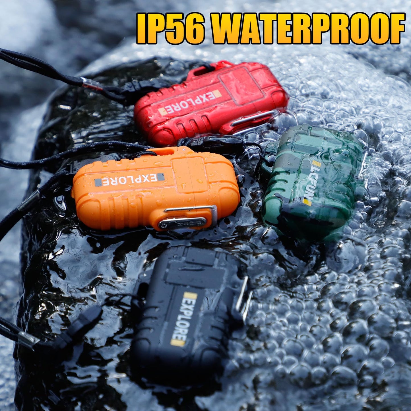 LcFun 2 Pack Waterproof Outdoor Lighter Windproof Torch Lighters Butane Refillable USB Rechargeable Electric Dual Arc Plasma Lighter Hiking Camping Essentials Hunting Gear Fathers Day Dad Gifts