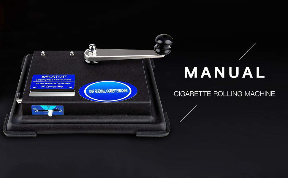 Cigarette Rolling Machine,Hand Operation Tobacco Injector Machine Cigarette Roller Maker for King Size,100mm,Regular Tubes-for 8mm Diameter Cigarette Tube (Stylish Black)