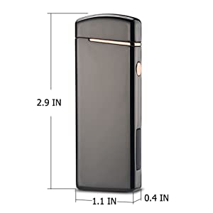 Windproof Arc Lighter X Plasma Lighters Rechargeable USB Lighter Electric Lighter for Candle-with LED Display Power (Black)