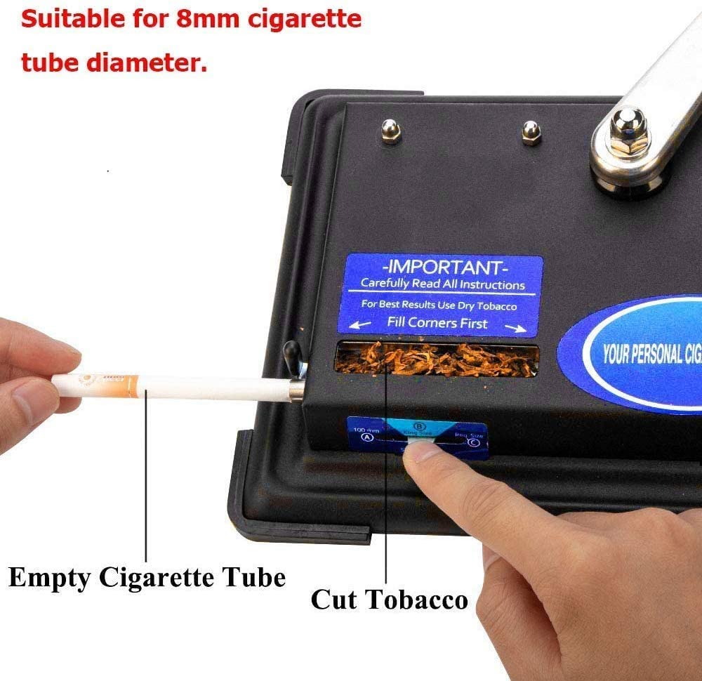 Cigarette Rolling Machine,Cigarette Roller Maker Injector Machine Hand Operation,King Size Rolling Machine for 100mm,Regular Tubes-for 8mm Diameter Tube…