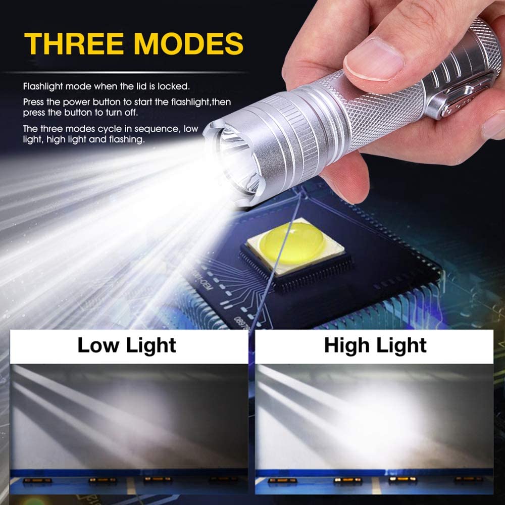 Waterproof Lighter USB Plasma Lighter Rechargeable Electric Lighter Waterproof with Flashlight Flameless Lighter Windproof Arc Lighter for Outdoor Camping Hiking (Silver)