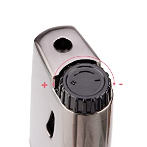 Torch Lighter,Fuel Refillable Butane Lighter,Adjustable Jet Flame Lighter Windproof Torch Cigar Lighter for Cigar, Grill, Candle, Camping, Fireplace, Incense Sticks -Butane NOT Included