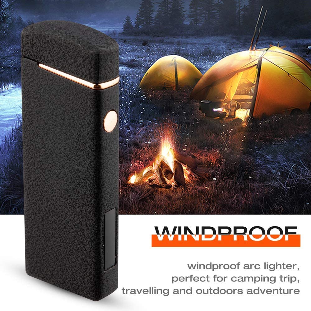 Windproof Arc Lighter X Plasma Lighters Rechargeable USB Lighter Electric Lighter Candle Lighter-with LED Display Power (Matte Black)