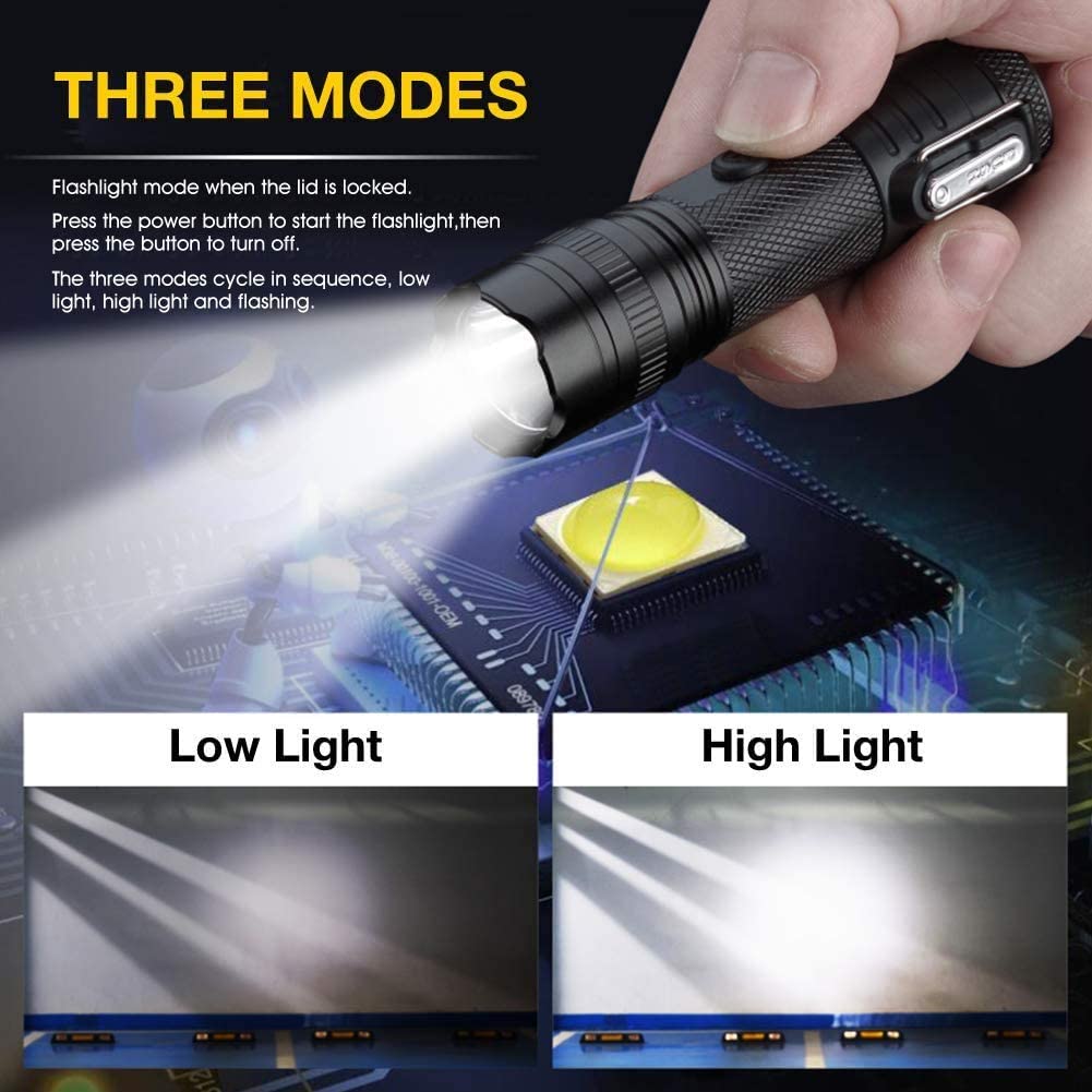 Waterproof Lighter USB Plasma Lighter Rechargeable Electric Lighter Waterproof with Flashlight Flameless Lighter Windproof Arc Lighter for Outdoor Camping Hiking (Black)