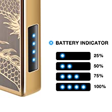 Electric Lighters, USB Rechargeable Lighter, Plasma Dual Arc Lighter, Windproof Flameless Lighter, Pocket Cool Lighter with LED Battery Indication for Candles, Incense, Outdoor Camping