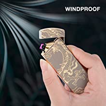 Electric Lighters, USB Rechargeable Lighter, Plasma Dual Arc Lighter, Windproof Flameless Lighter, Pocket Cool Lighter with LED Battery Indication for Candles, Incense, Outdoor Camping