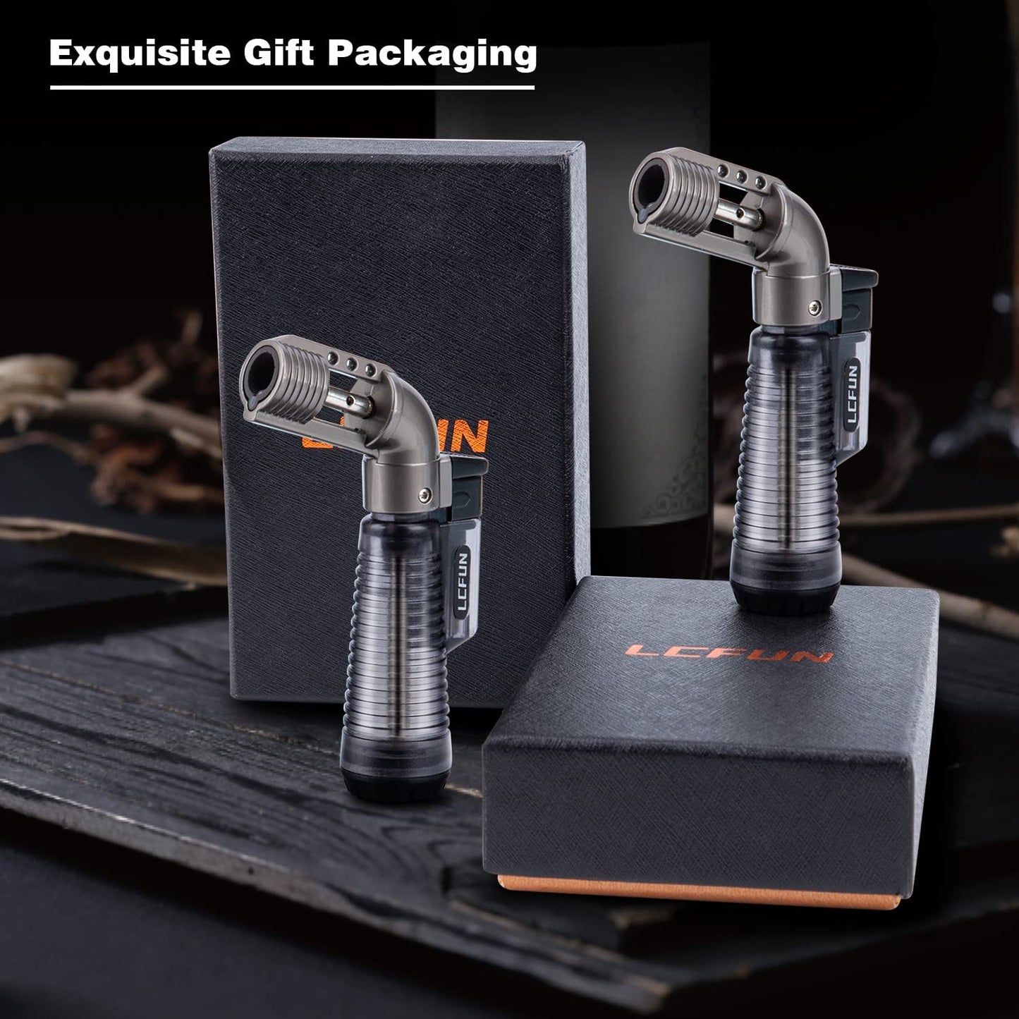 Torch Lighter 2 Pack Jet Flame Lighter Refillable Gas Butane Lighter Single Jet Lighters Butane Torch Lighter for Candle, Campfire, Outdoor Fire Pit, Grill, Camping -Butane NOT Included