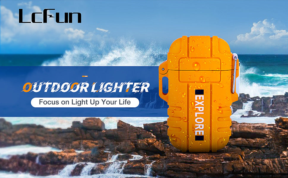 USB Rechargeable Lighter,Windproof Arc Lighter Waterproof,Flameless Electric Lighter,Dual Arc Plasma Lighter with Emergency Whistle for Outdoor Adventure,Survival Tactical,Camping Gadgets (Orange)